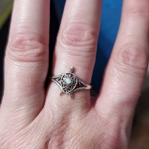 Sterling silver turtle ring